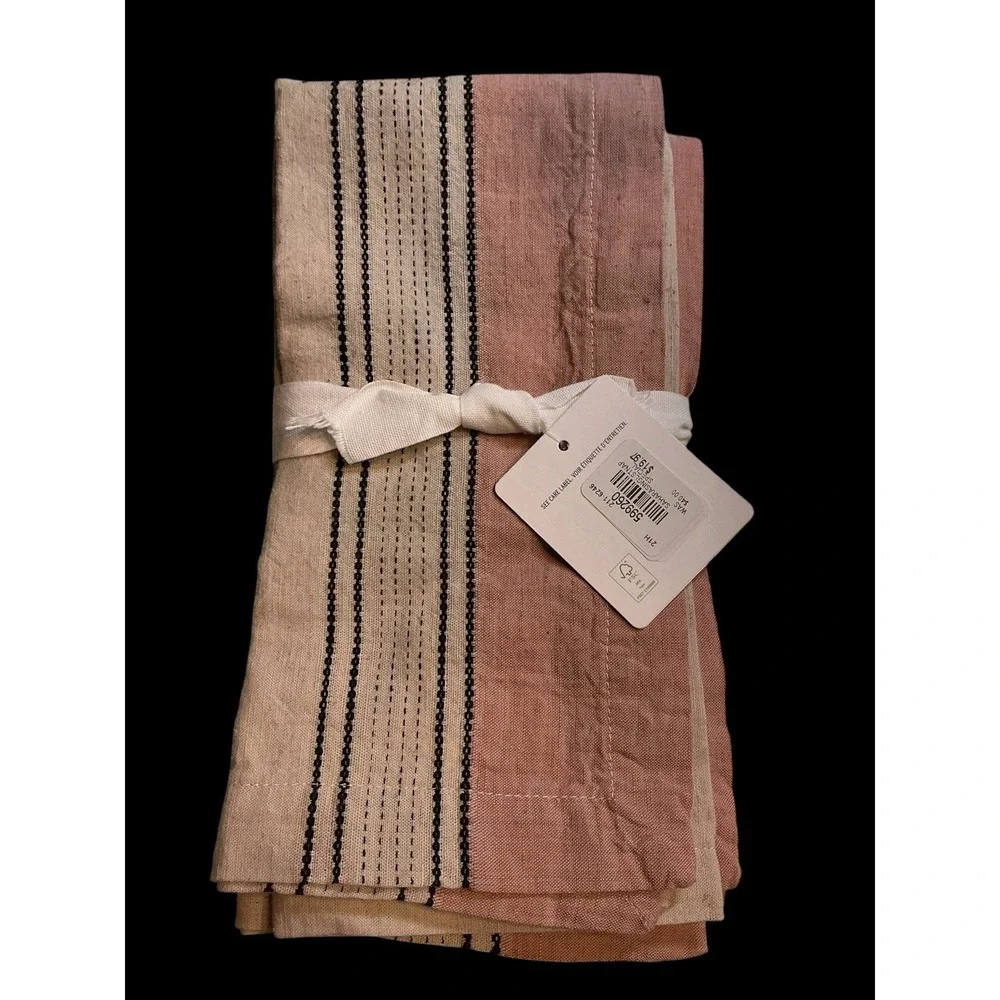 Pottery Barn  Sahara Stripe napkins set of 4 new original $40